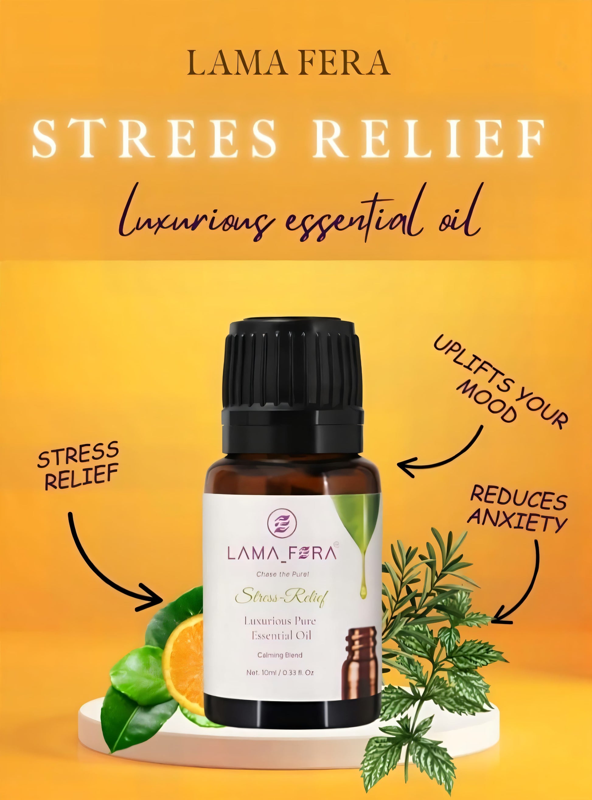 LAMA_FERA™ Stress-Relief Luxurious Pure Essential Oil Calming Blend